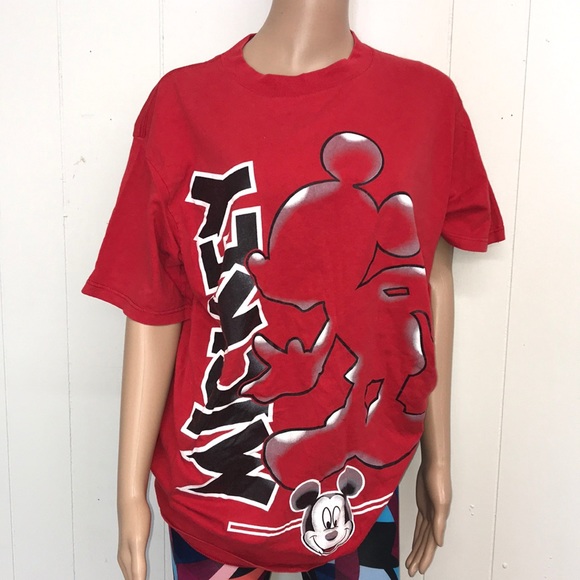 red mickey mouse t shirt